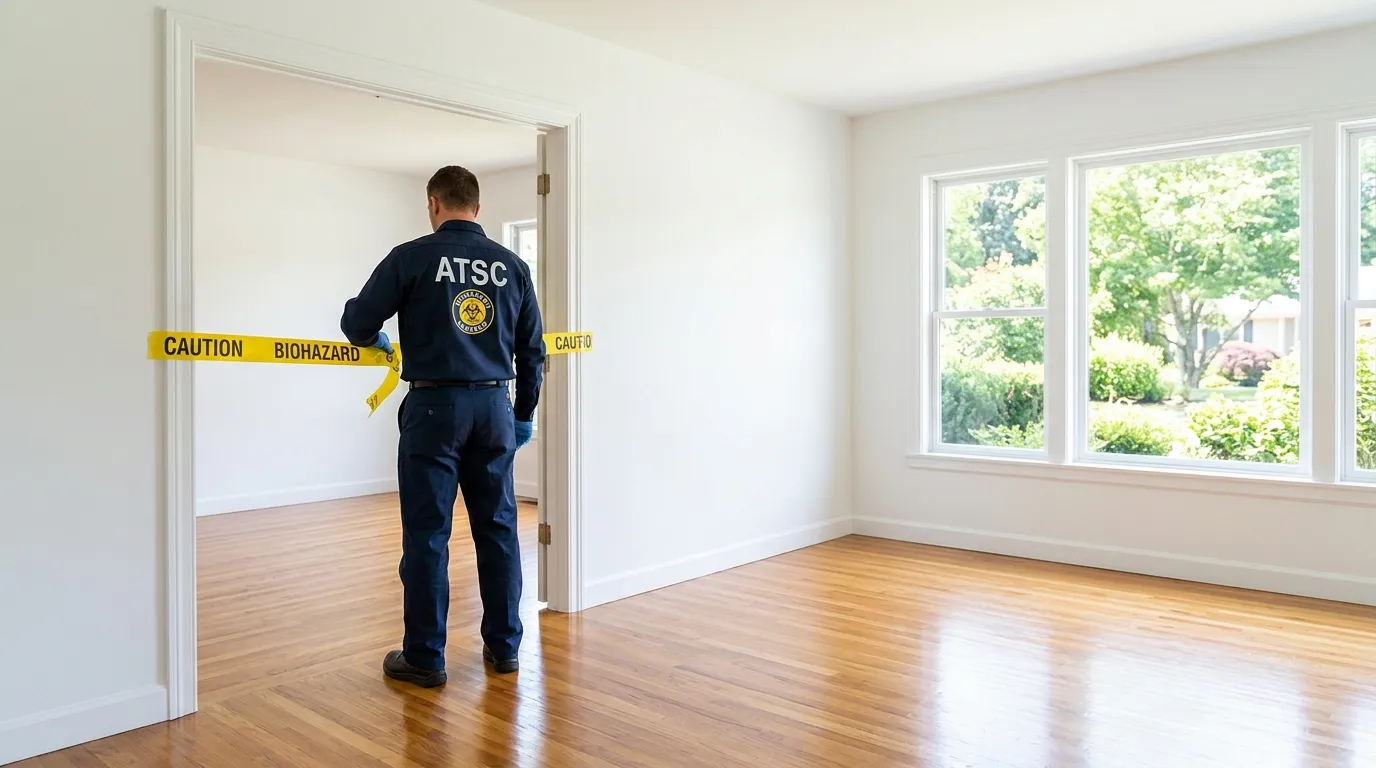 Certified biohazard cleanup crew performing Decomposition Cleanup in Prairie View